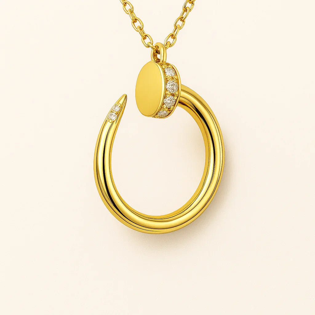 Spike Gold Necklace with Zircon - AYUNA