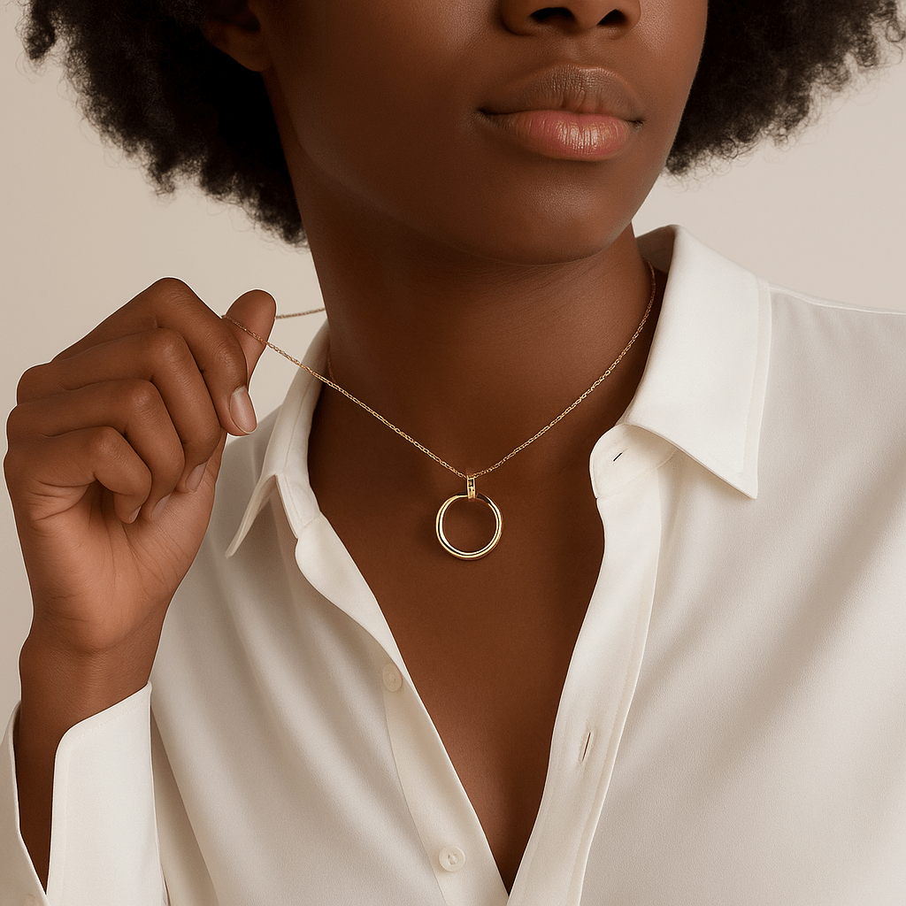 Spike Gold Necklace with Zircon - AYUNA