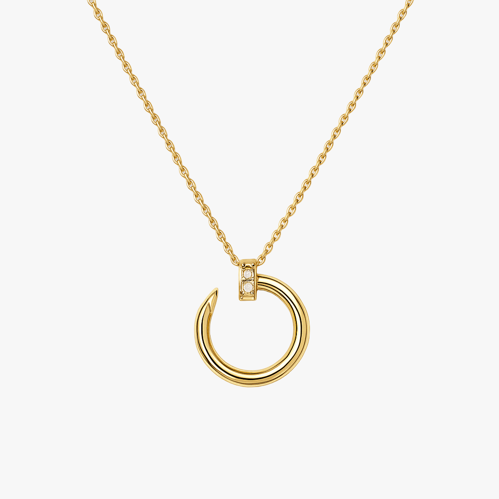 Spike Gold Necklace with Zircon - AYUNA