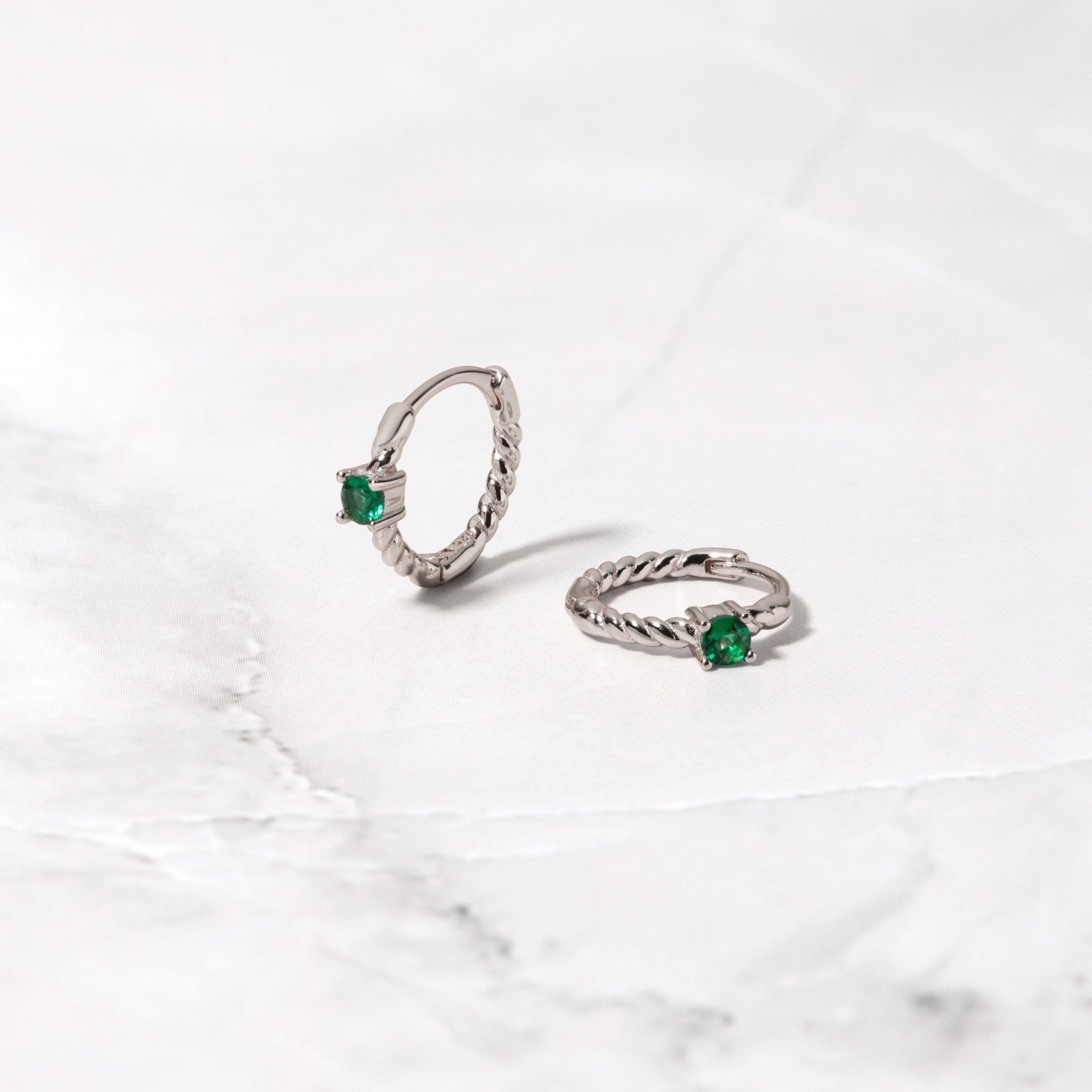 Spiral Huggie Hoops - AYUNA