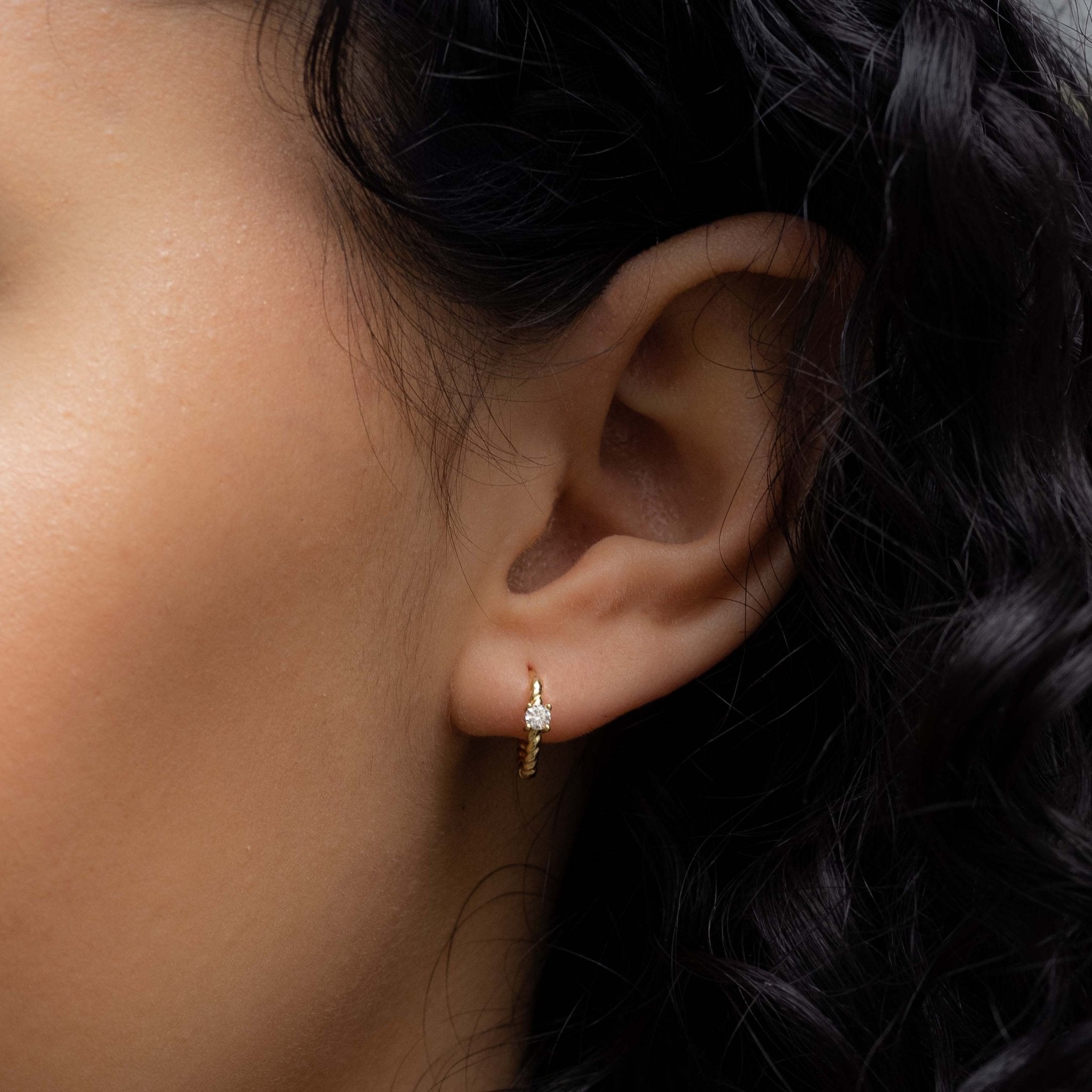 Spiral Huggie Hoops - AYUNA