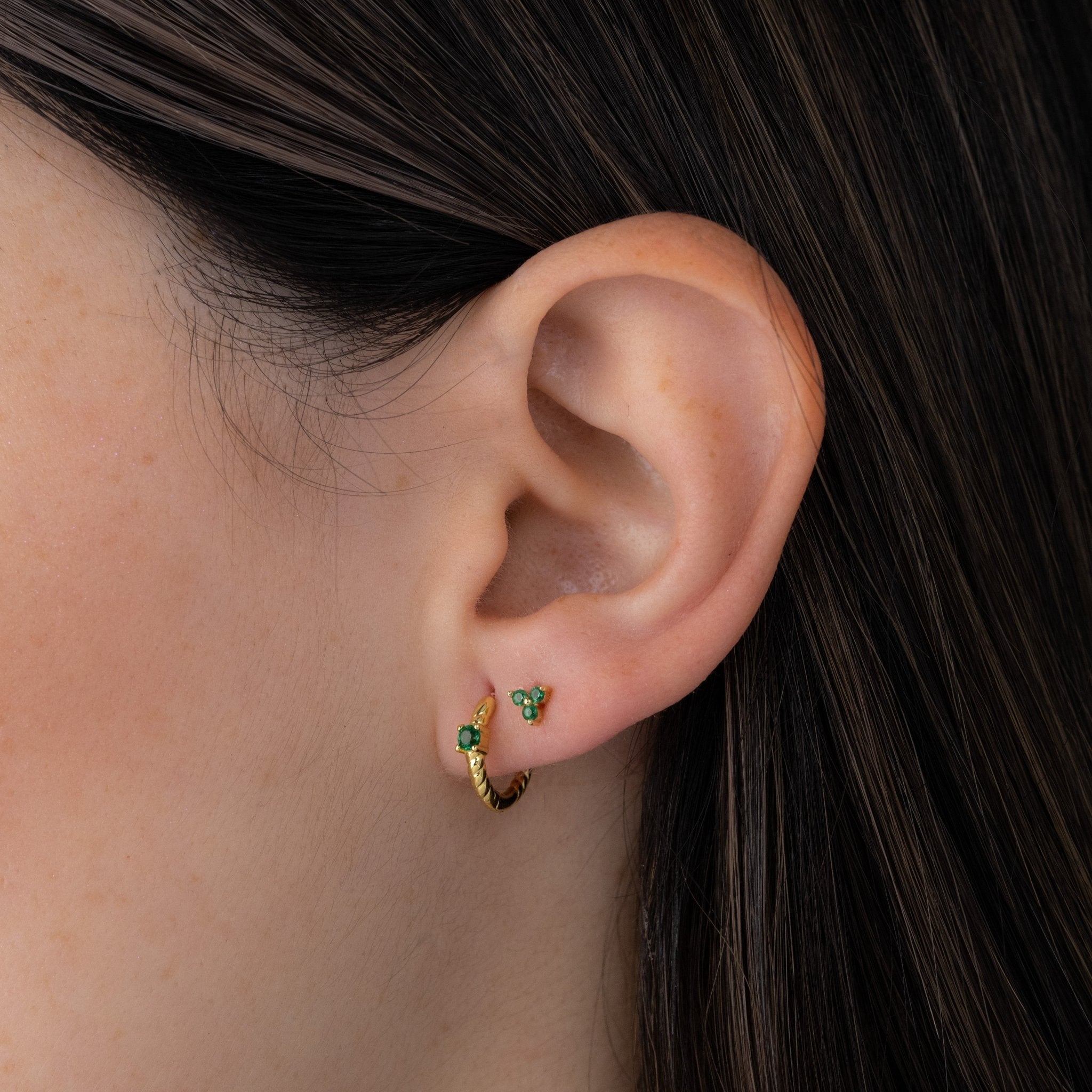 Spiral Huggie Hoops - AYUNA