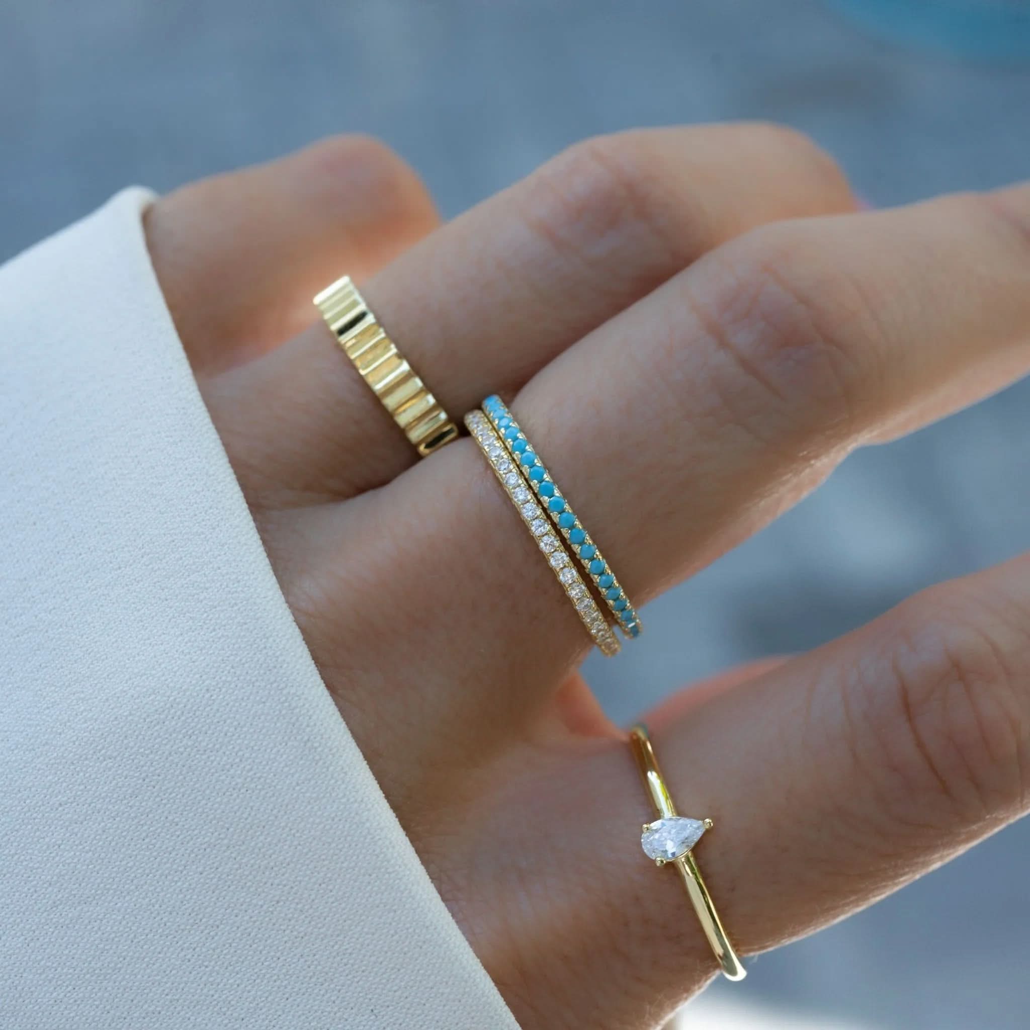 Turquoise Eternity Ring - AYUNA