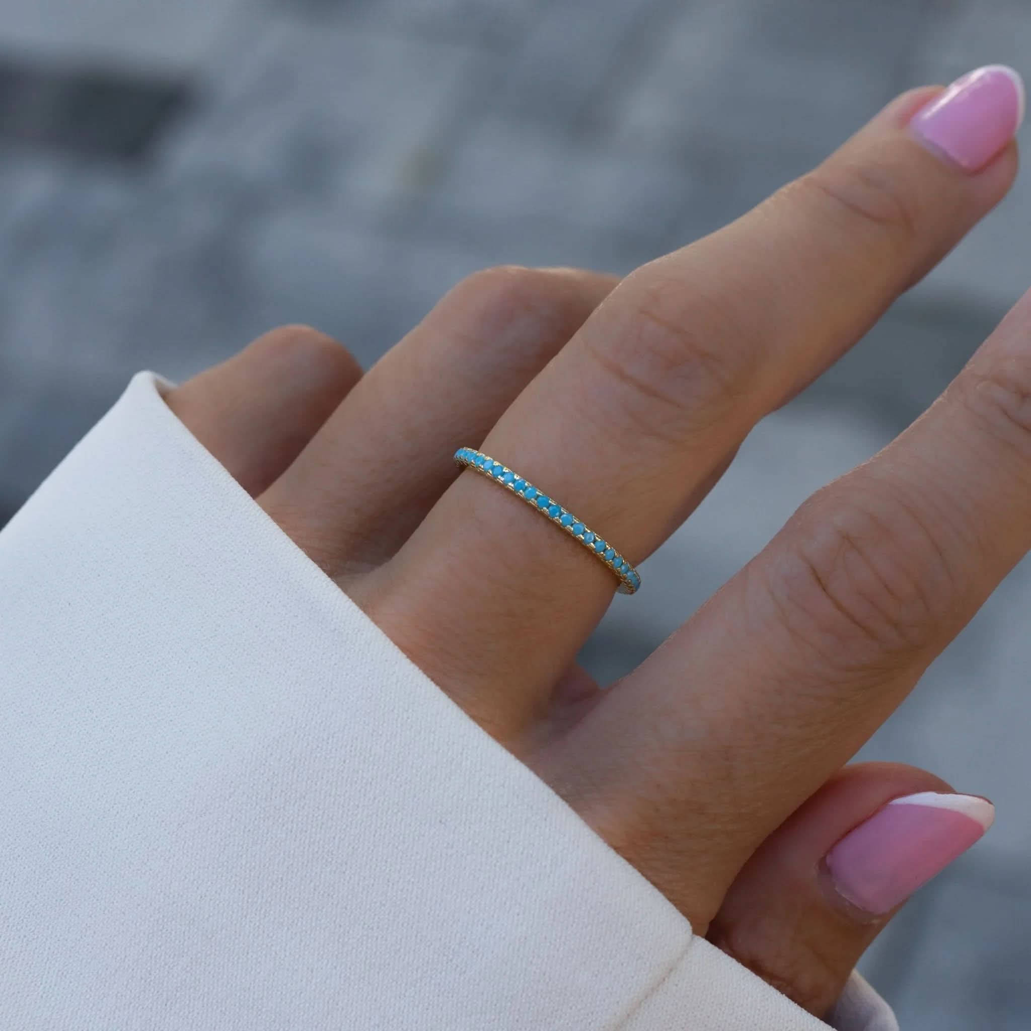 Turquoise Eternity Ring - AYUNA