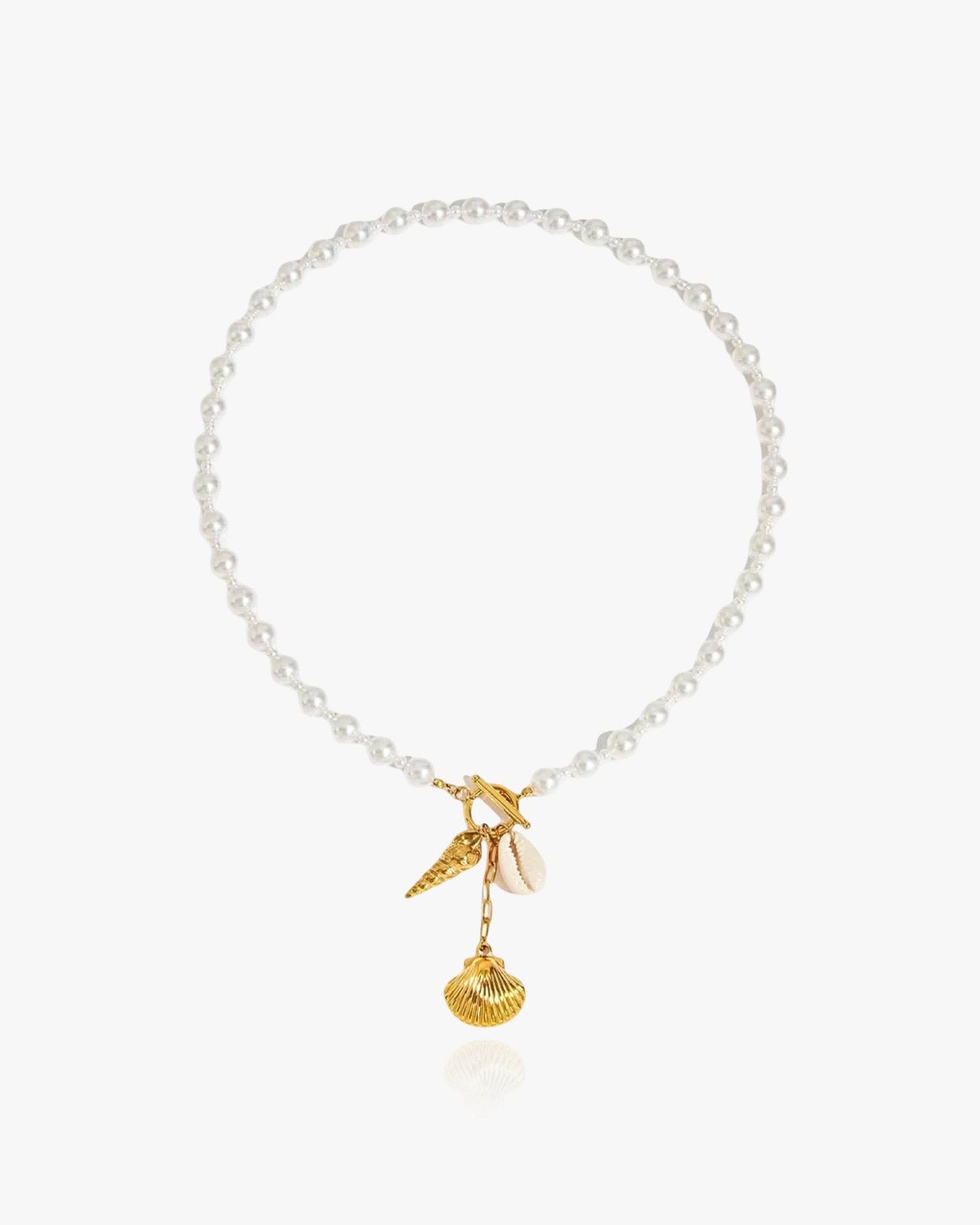 Y - Shape Shell Clasp Necklace - AYUNA