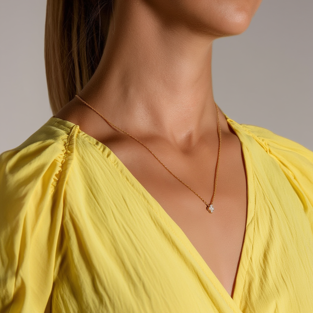 Clover Birthstone Necklace Sterling Silver