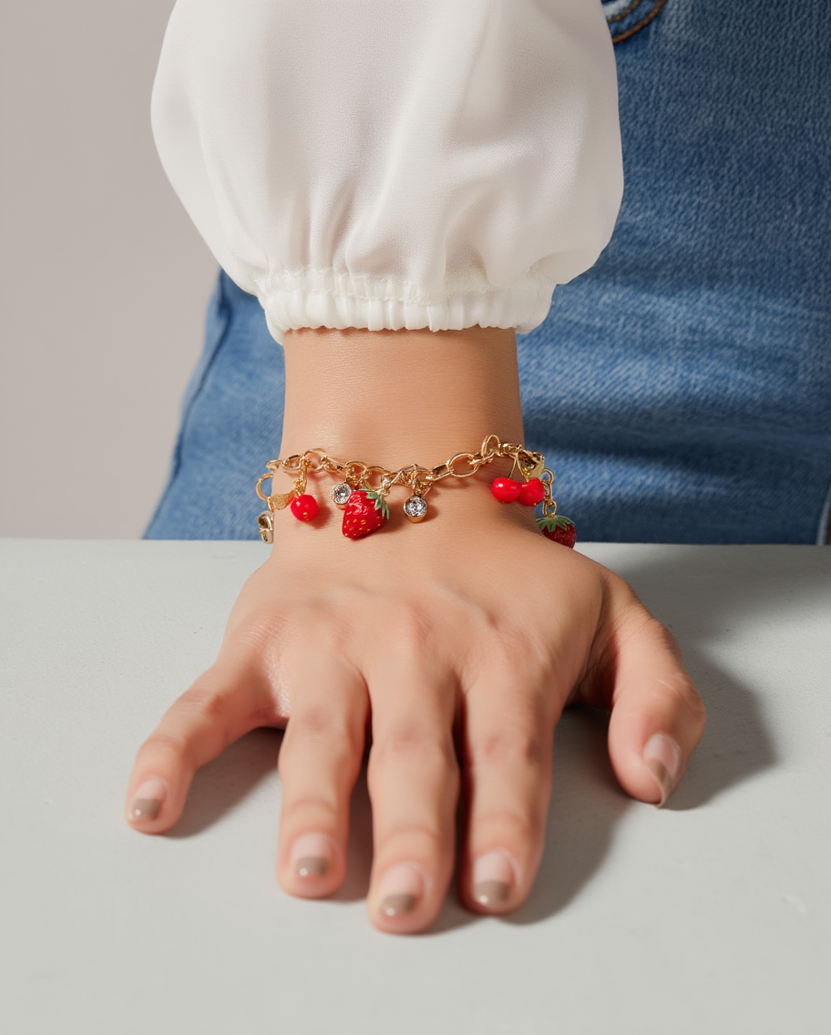 Strawberry Charms Bracelet