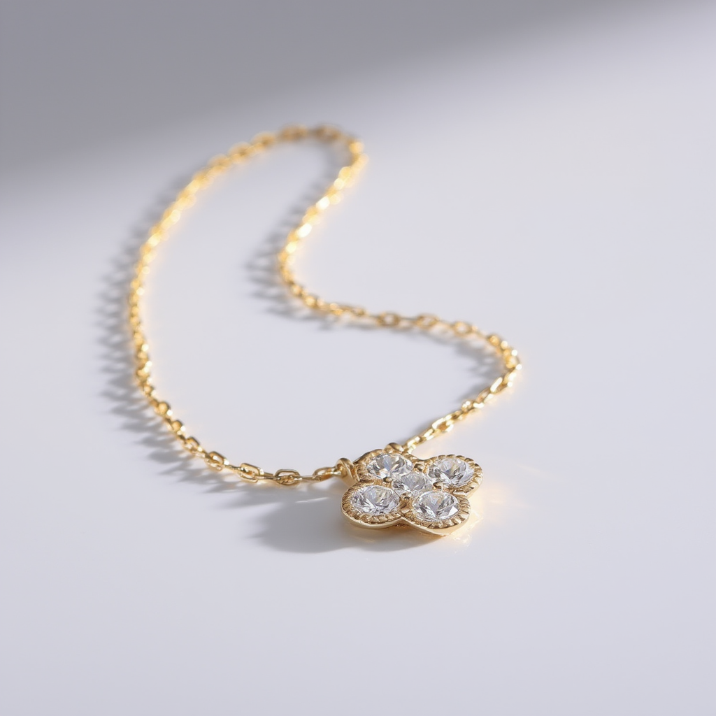 Clover Birthstone Necklace Sterling Silver