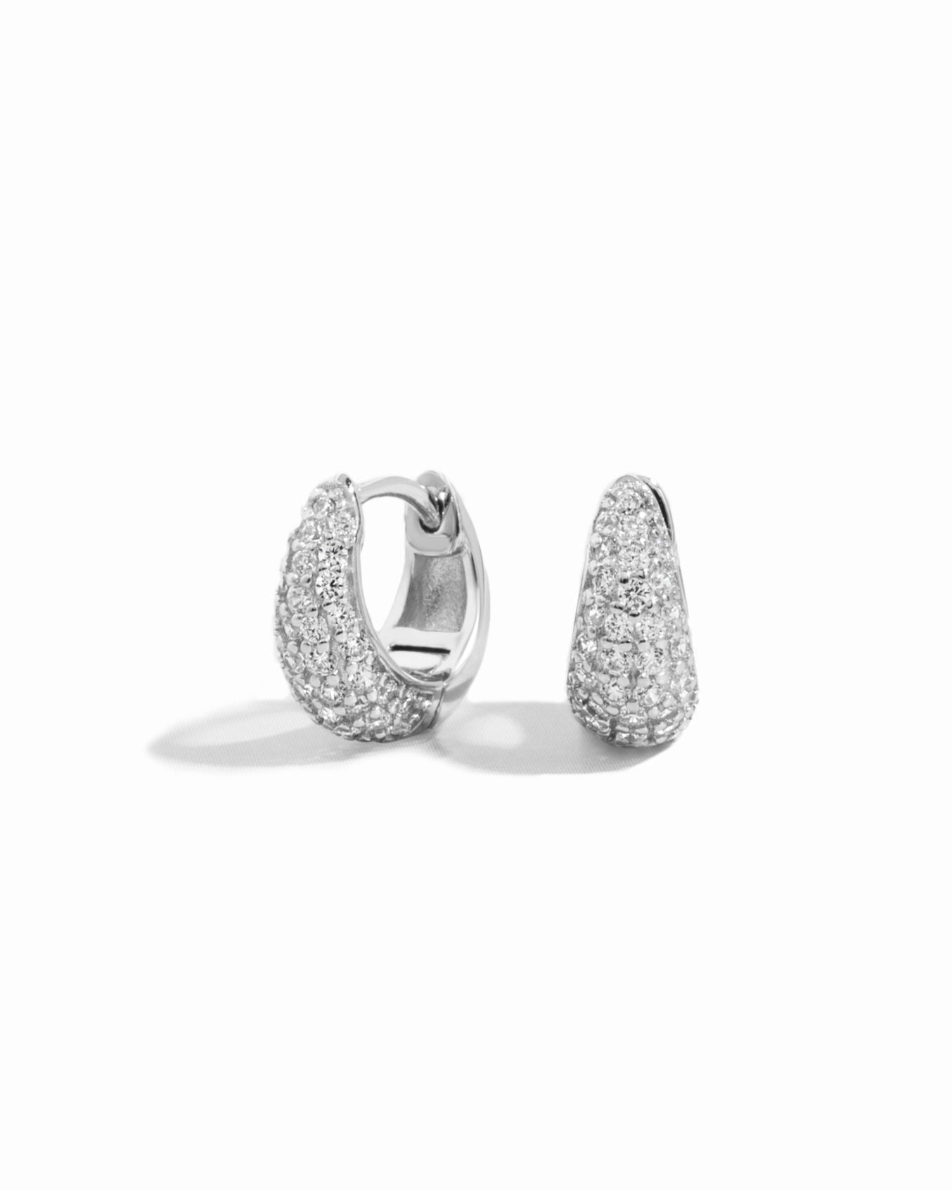 10mm Pave Basket Huggies - AYUNA