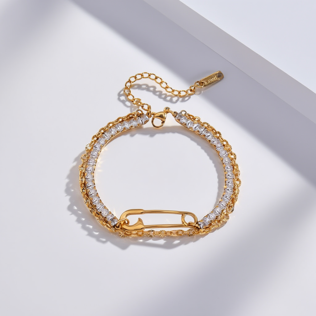 Double Safety Pin Bracelet