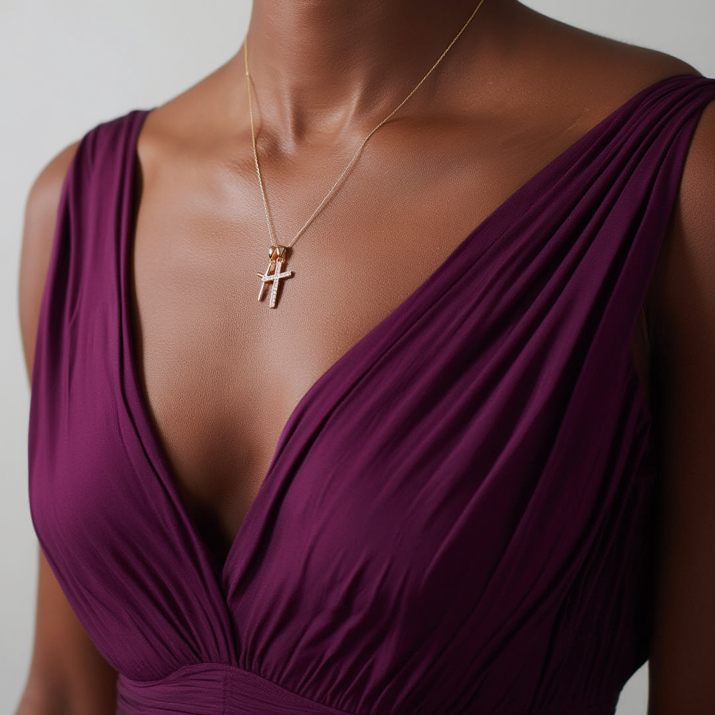 Dainty Double Cross Necklace