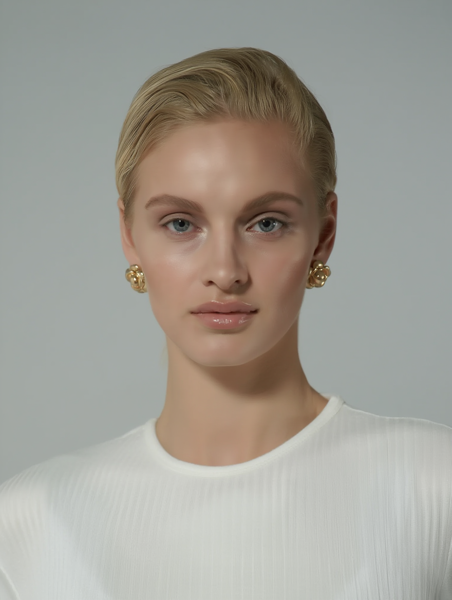 Elen Earrings – Gold Floral