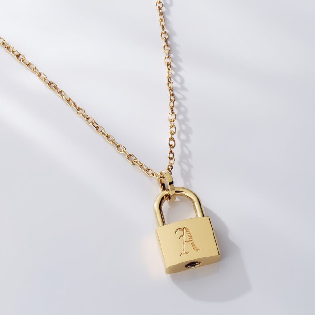 Lock Initial Necklace