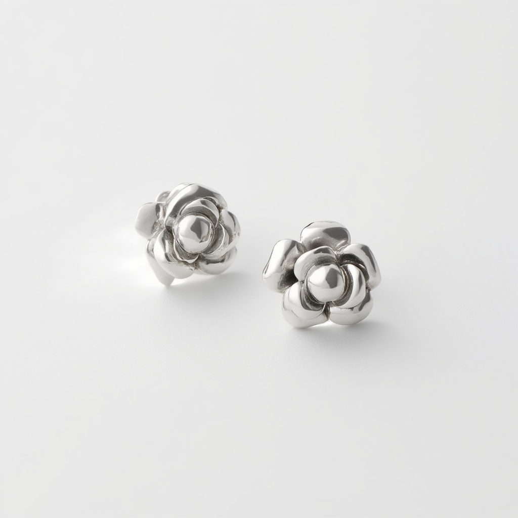 Elen Earrings – Silver Floral