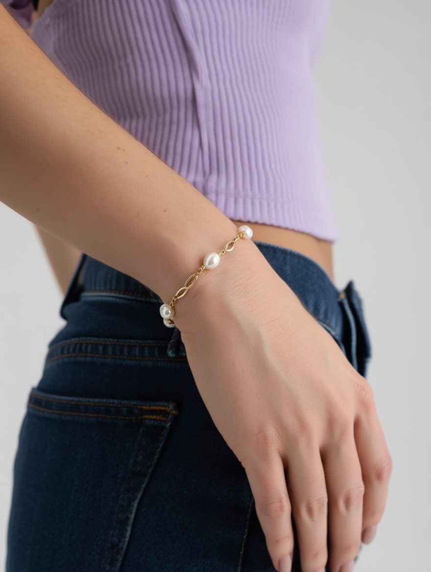 Pulsera de perlas naturales