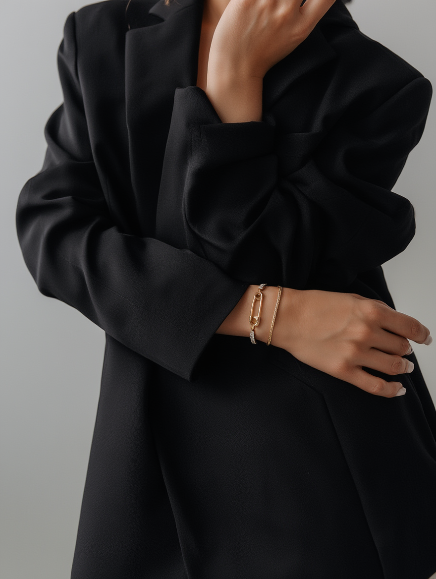 Double Safety Pin Bracelet