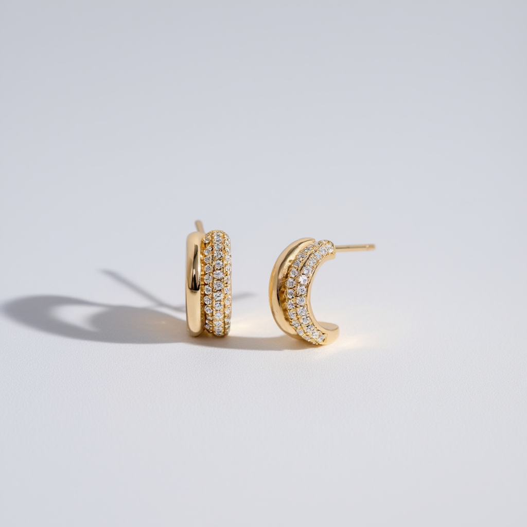 Pavé Double Hoop Earrings