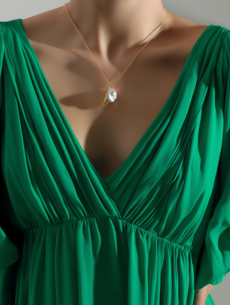 Collar de perlas barrocas con forma de helado