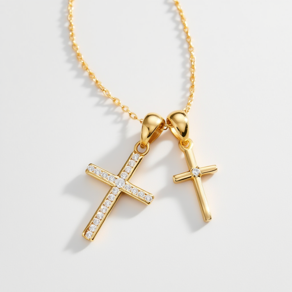 Dainty Double Cross Necklace