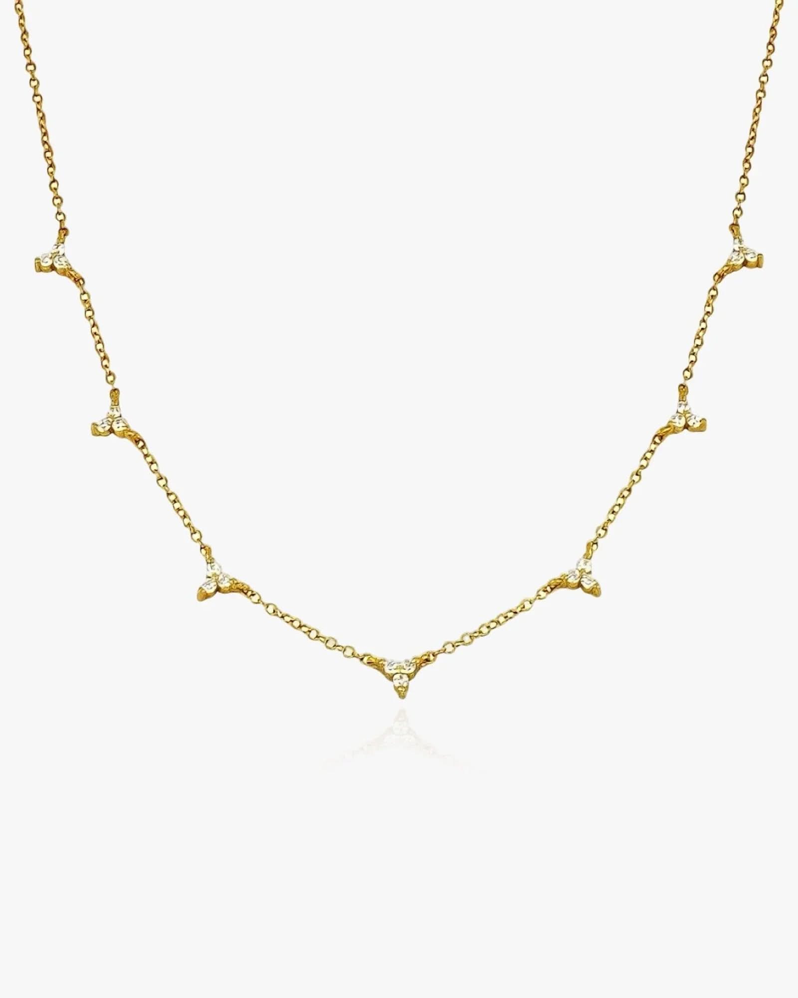 925 Sterling Silver Necklace Trio Diamante - AYUNA