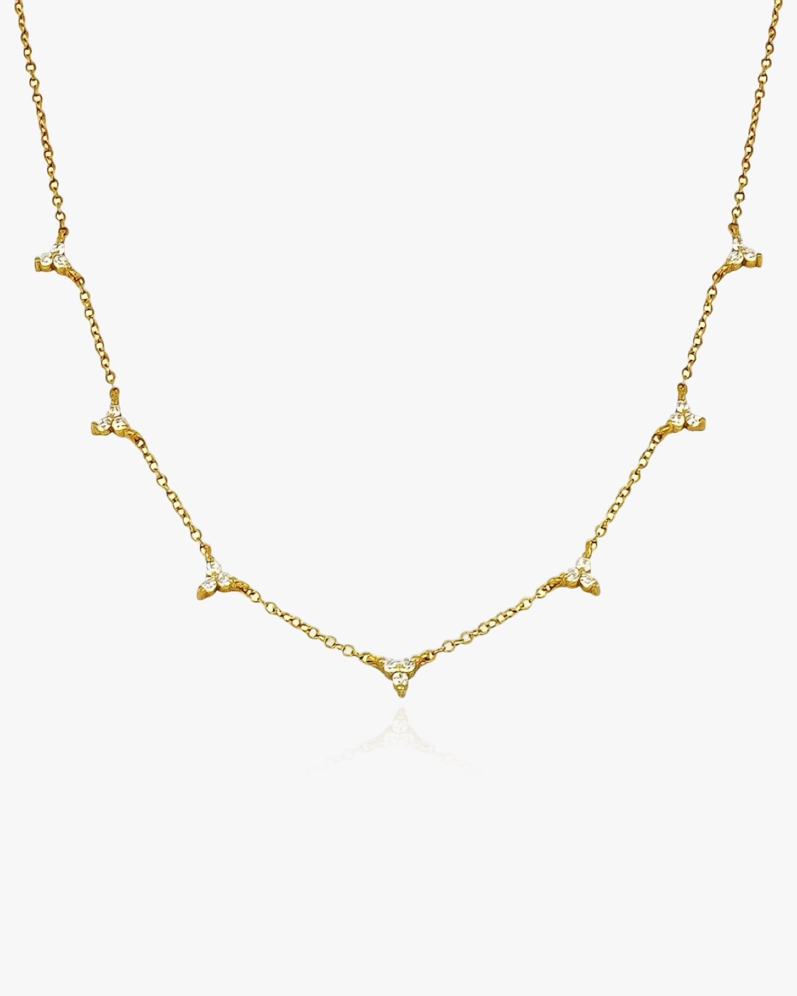 925 Sterling Silver Necklace Trio Diamante - AYUNA