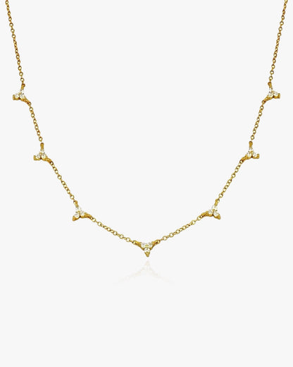 925 Sterling Silver Necklace Trio Diamante - AYUNA
