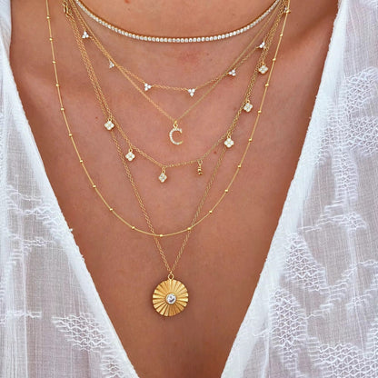 925 Sterling Silver Necklace Trio Diamante - AYUNA