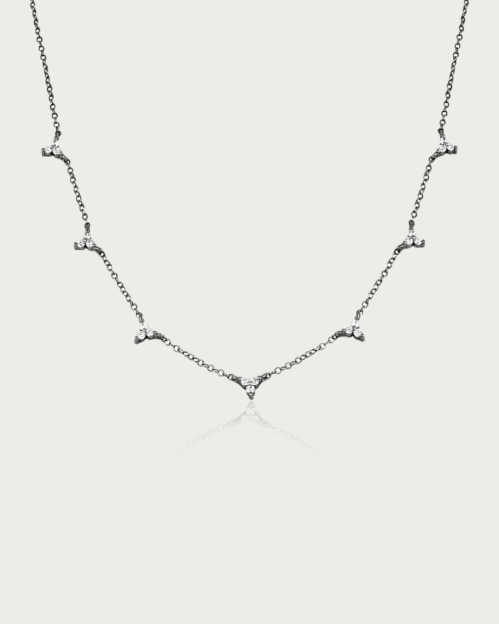 925 Sterling Silver Necklace Trio Diamante - AYUNA