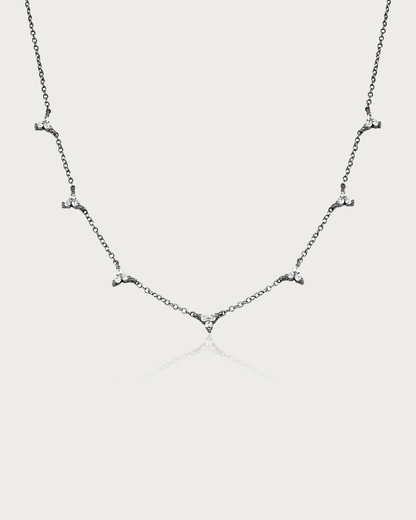 925 Sterling Silver Necklace Trio Diamante - AYUNA