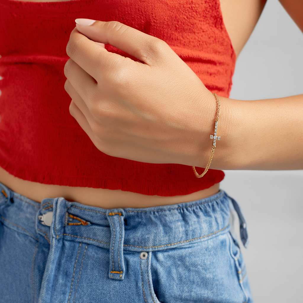 Crystal Cross Bracelet