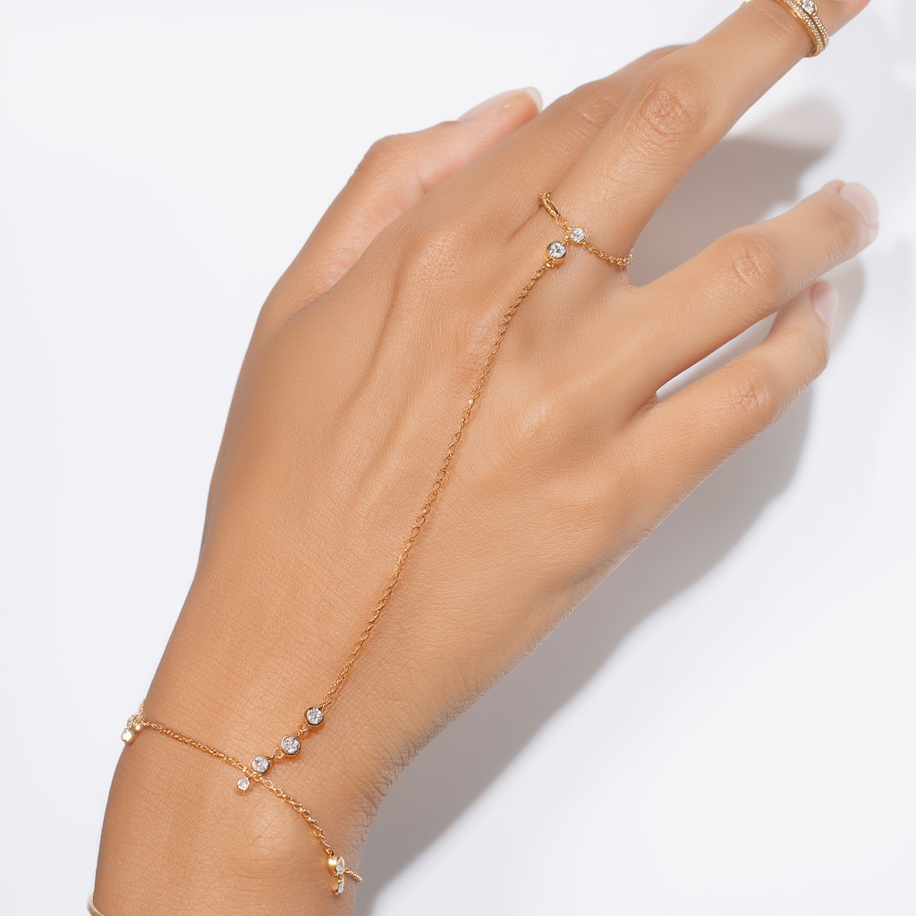 Delicate Crystal Hand Chain