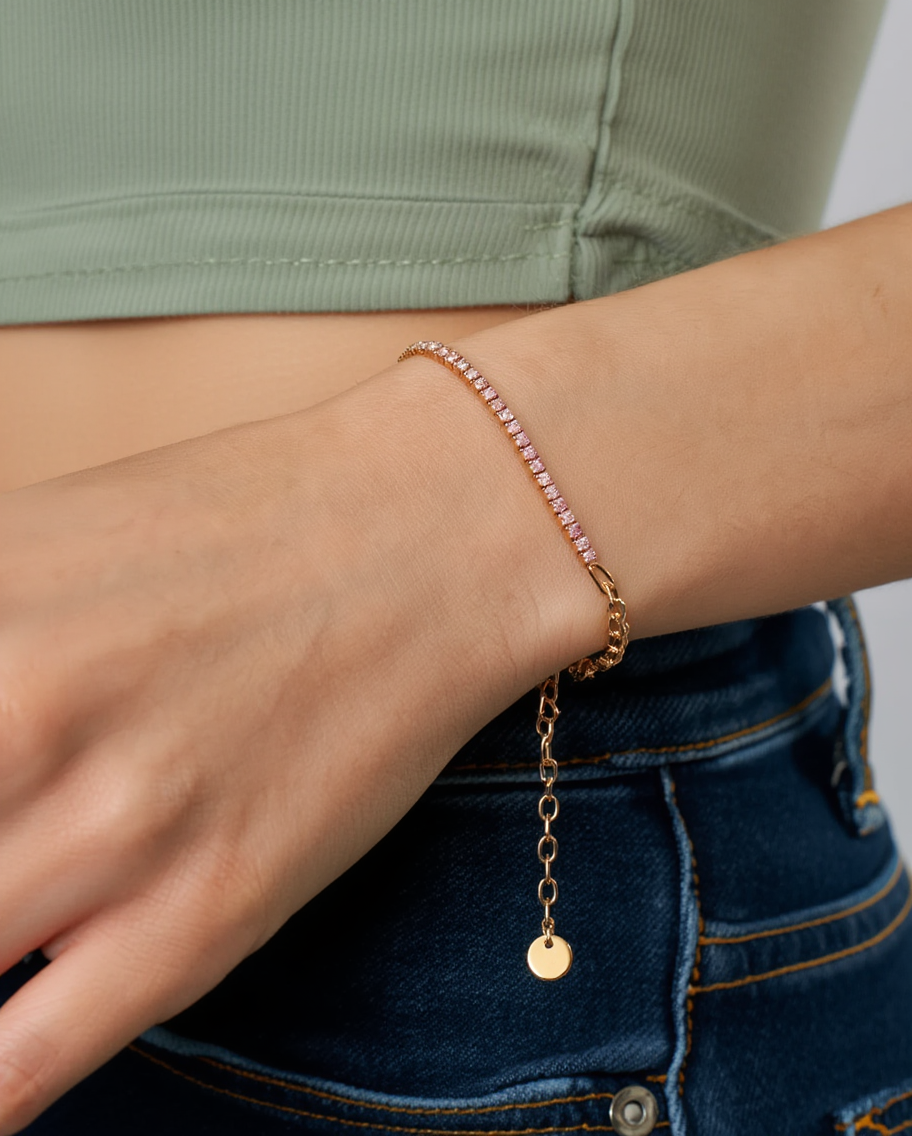 Pink Double Tennis Bracelet
