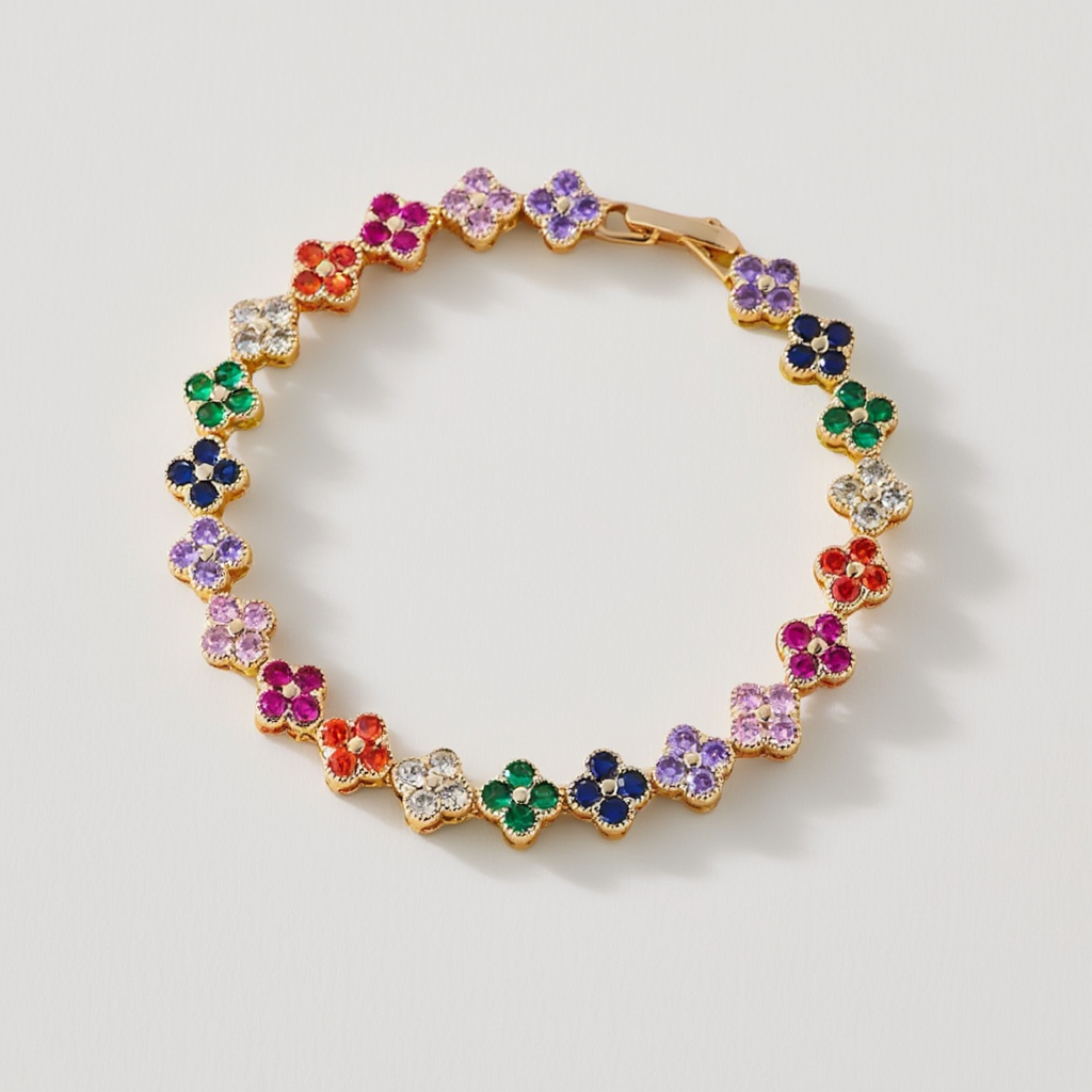 Pulsera de trébol arcoíris