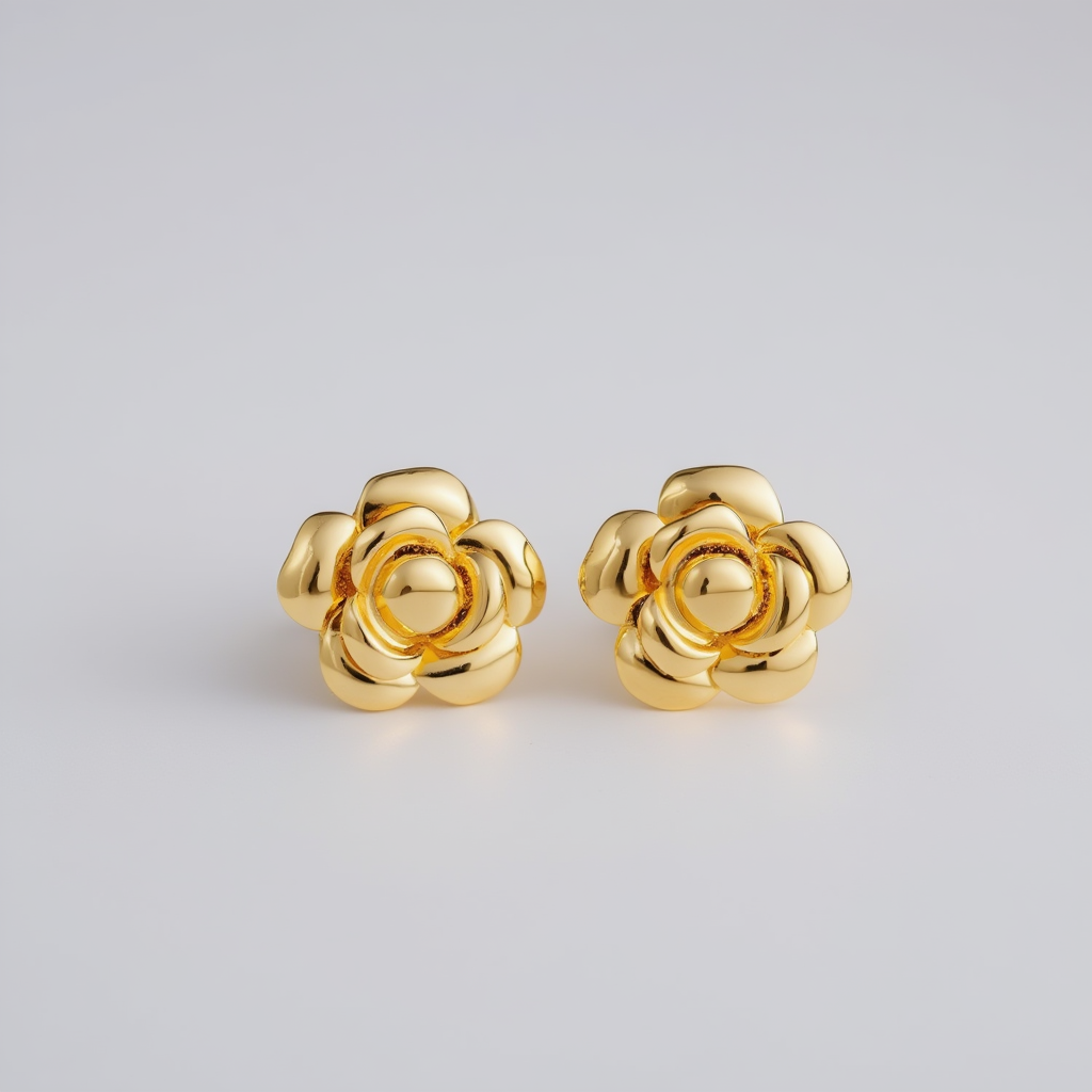 Elen Earrings – Gold Floral
