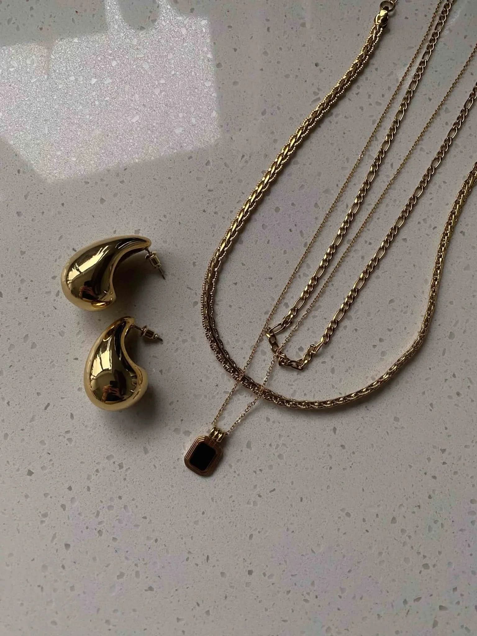 Anke Chain Necklace - Black Onyx - AYUNA