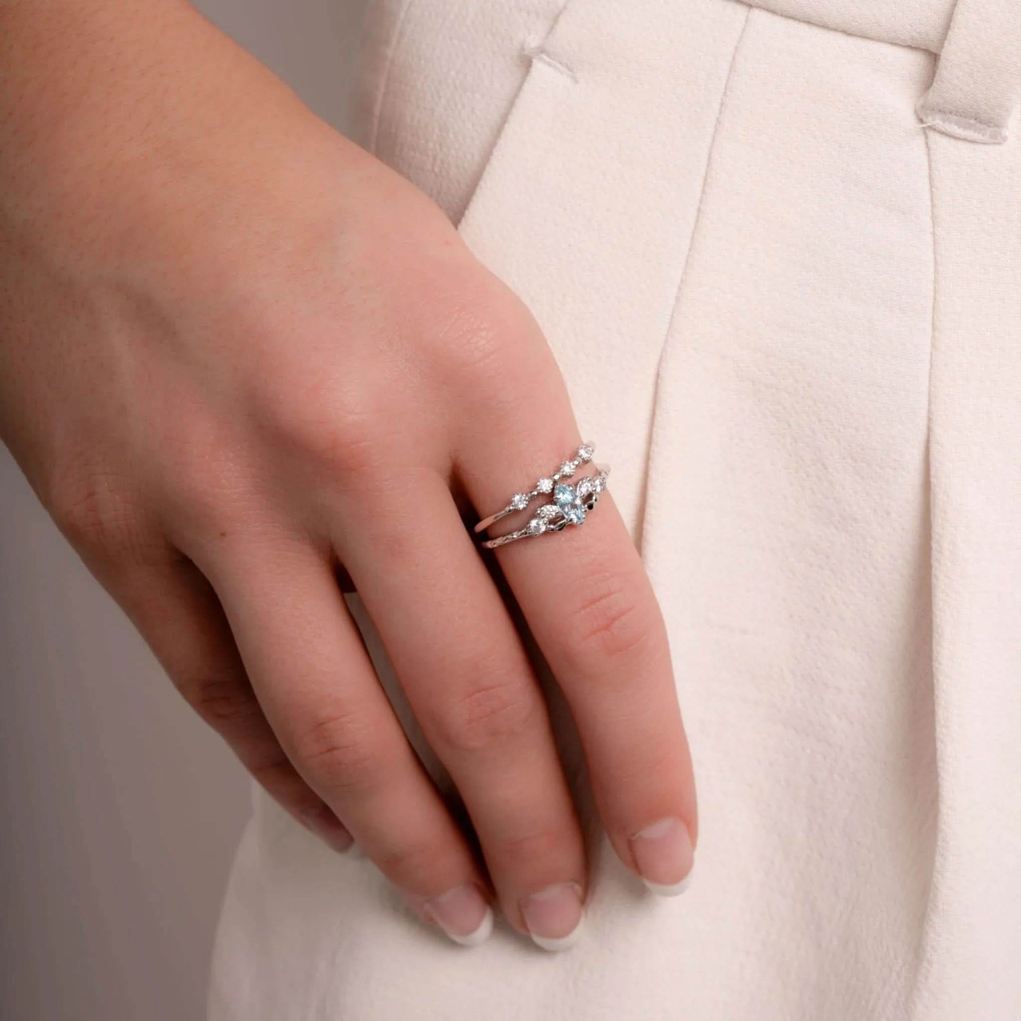 Aquamarine Ring Set - AYUNA