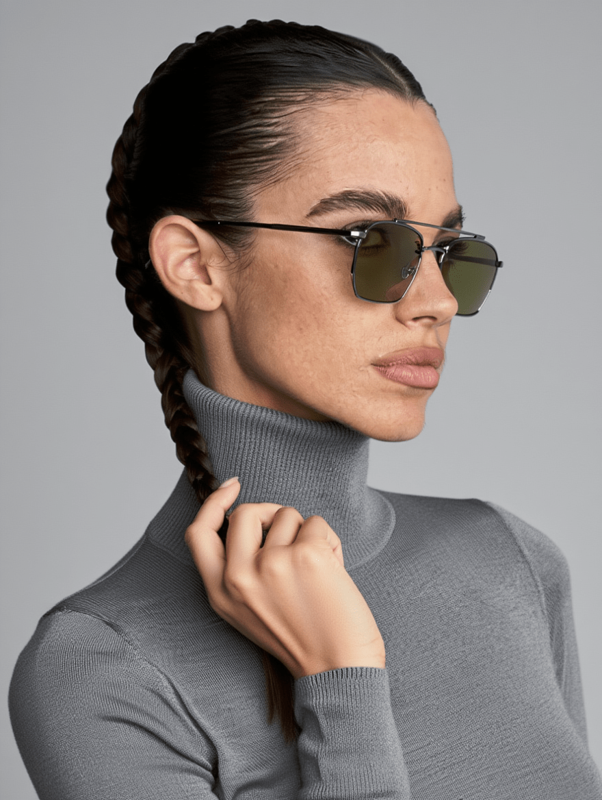 Aviator - Silver/Khaki - AYUNA