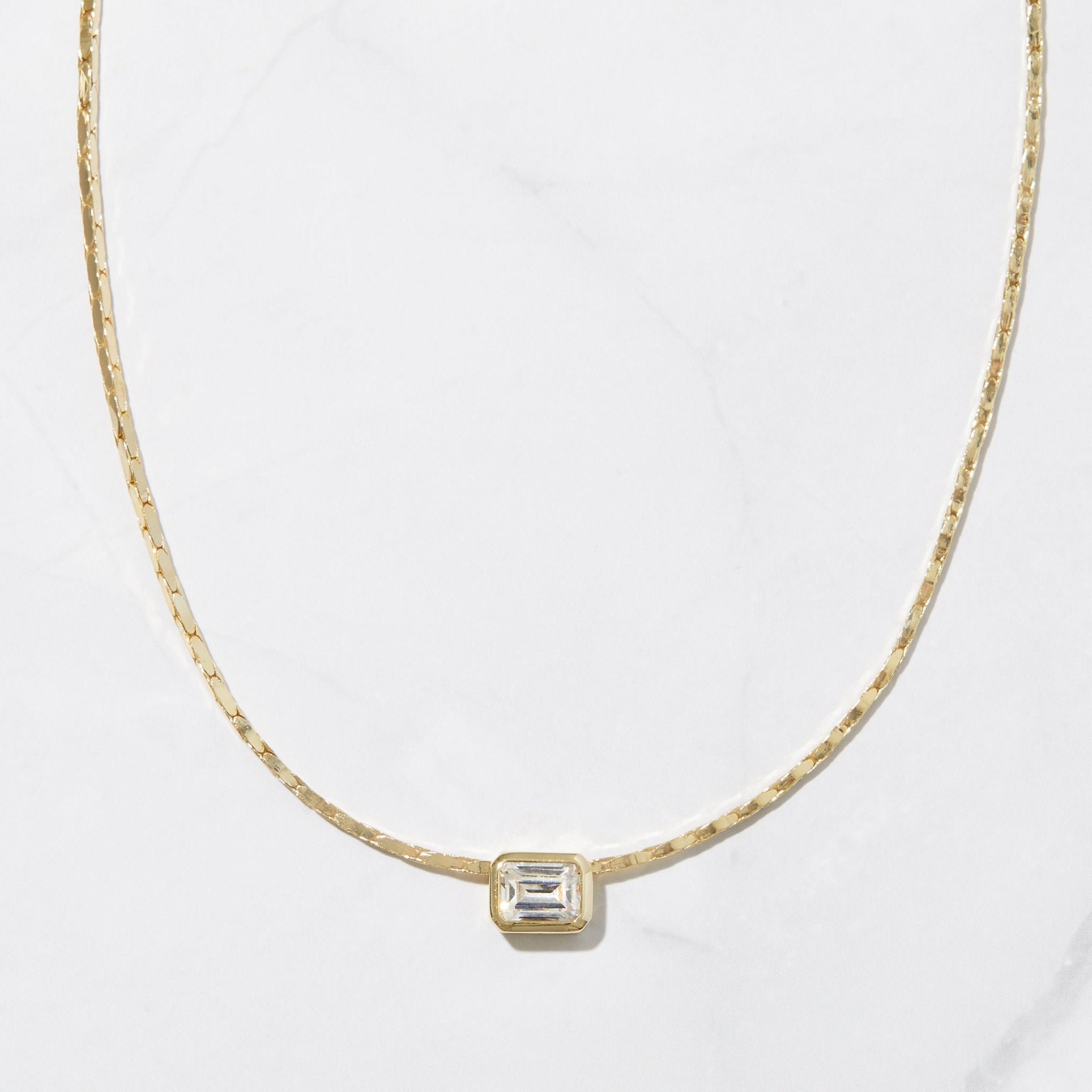 Baguette Bezel Statement Necklace - AYUNA