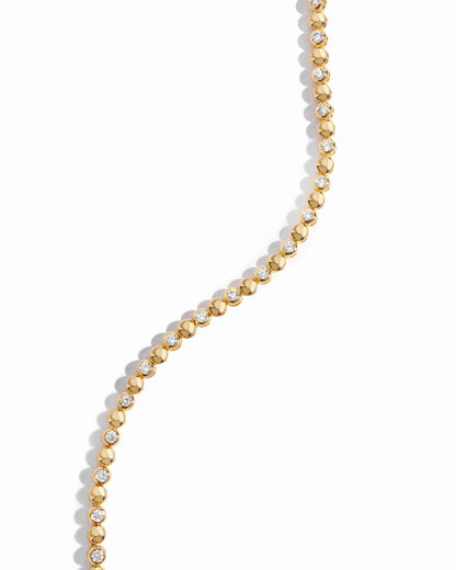 Bead & Bezel Tennis Bracelet - AYUNA