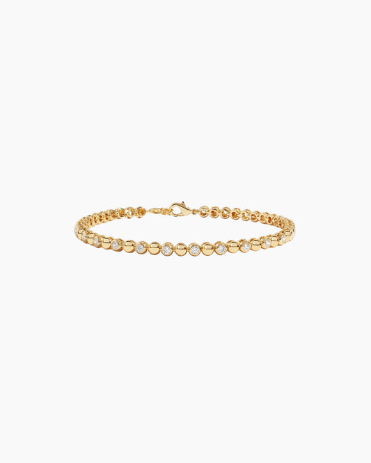 Bead & Bezel Tennis Bracelet - AYUNA