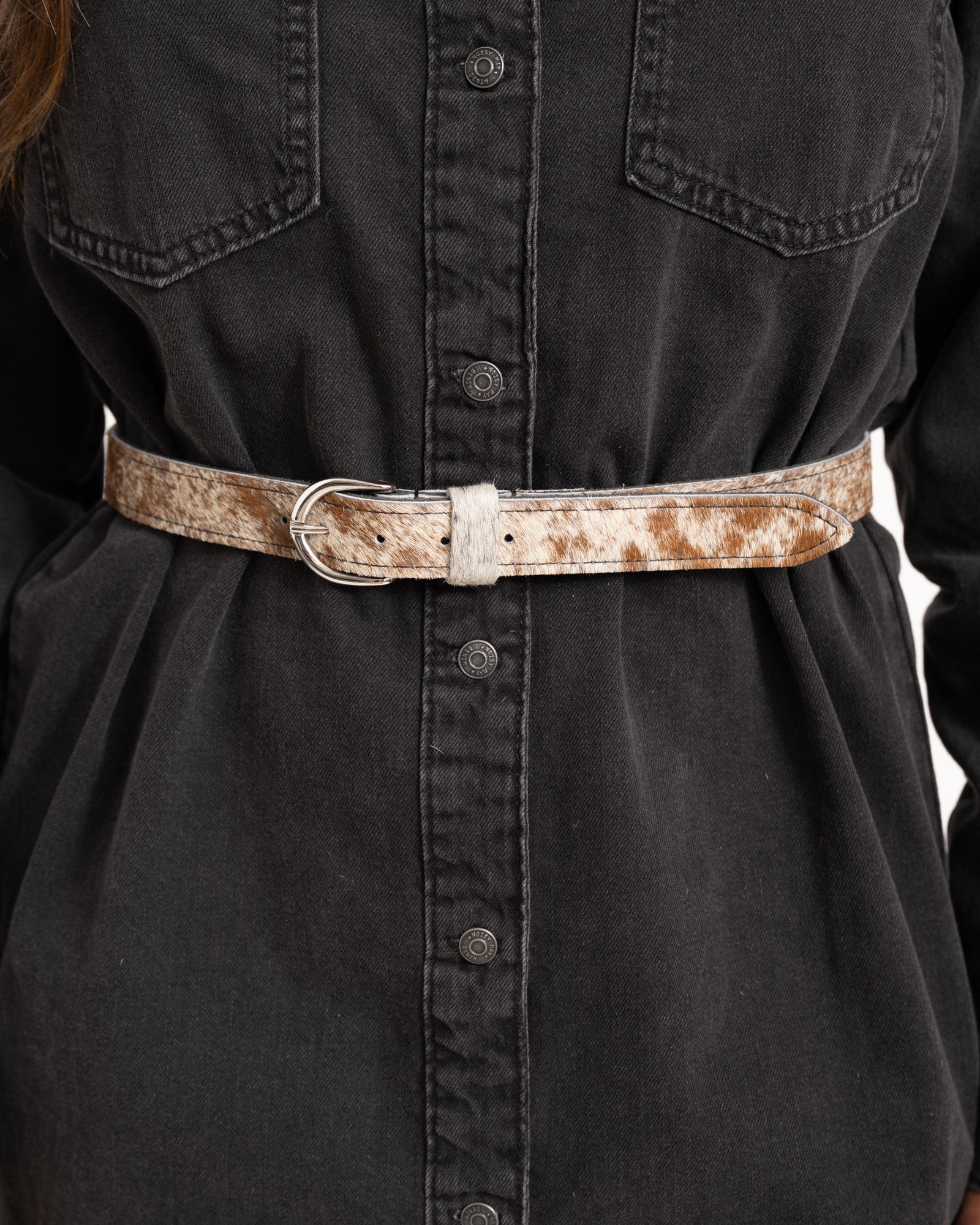 Cow Silver Buckle Belt
