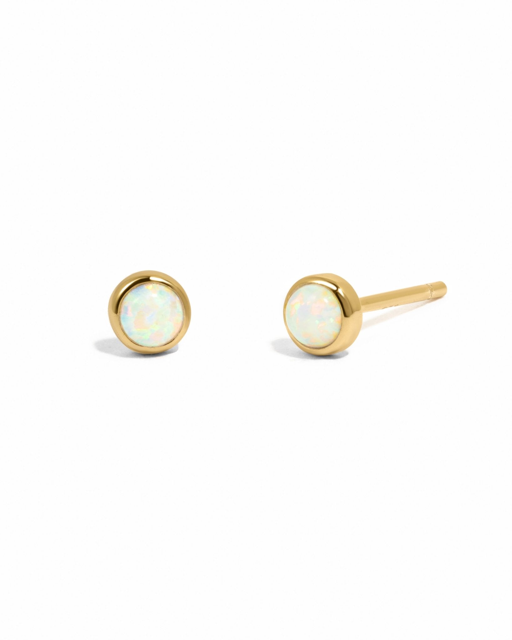 Bezel Set Gemstone Studs - AYUNA