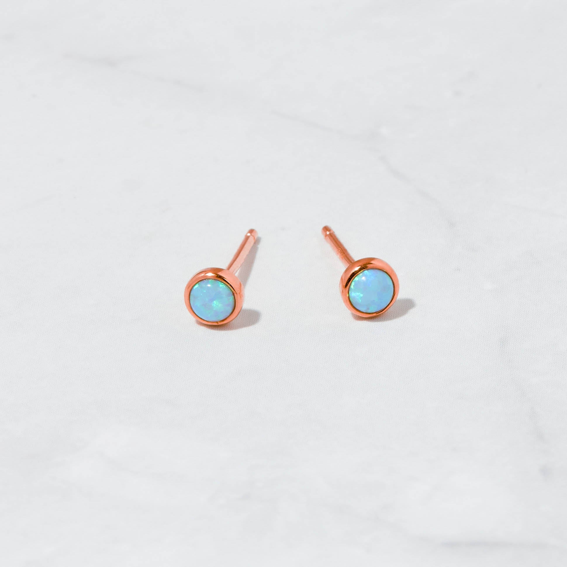 Bezel Set Gemstone Studs - AYUNA