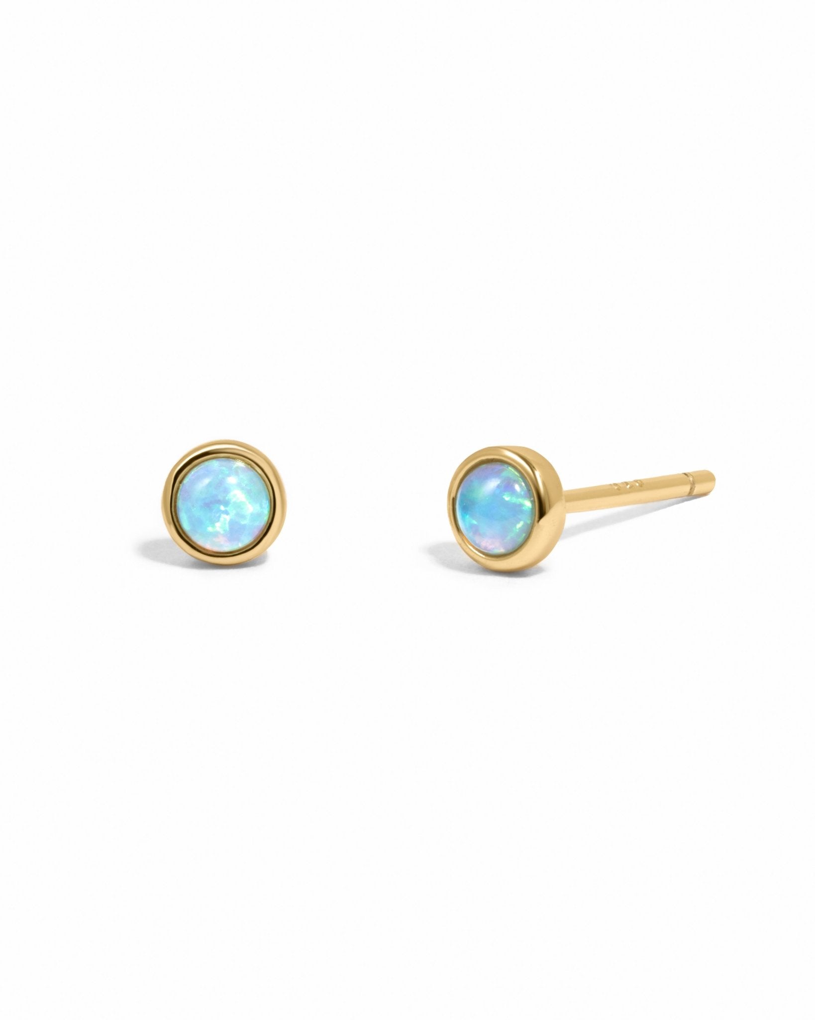 Bezel Set Gemstone Studs - AYUNA