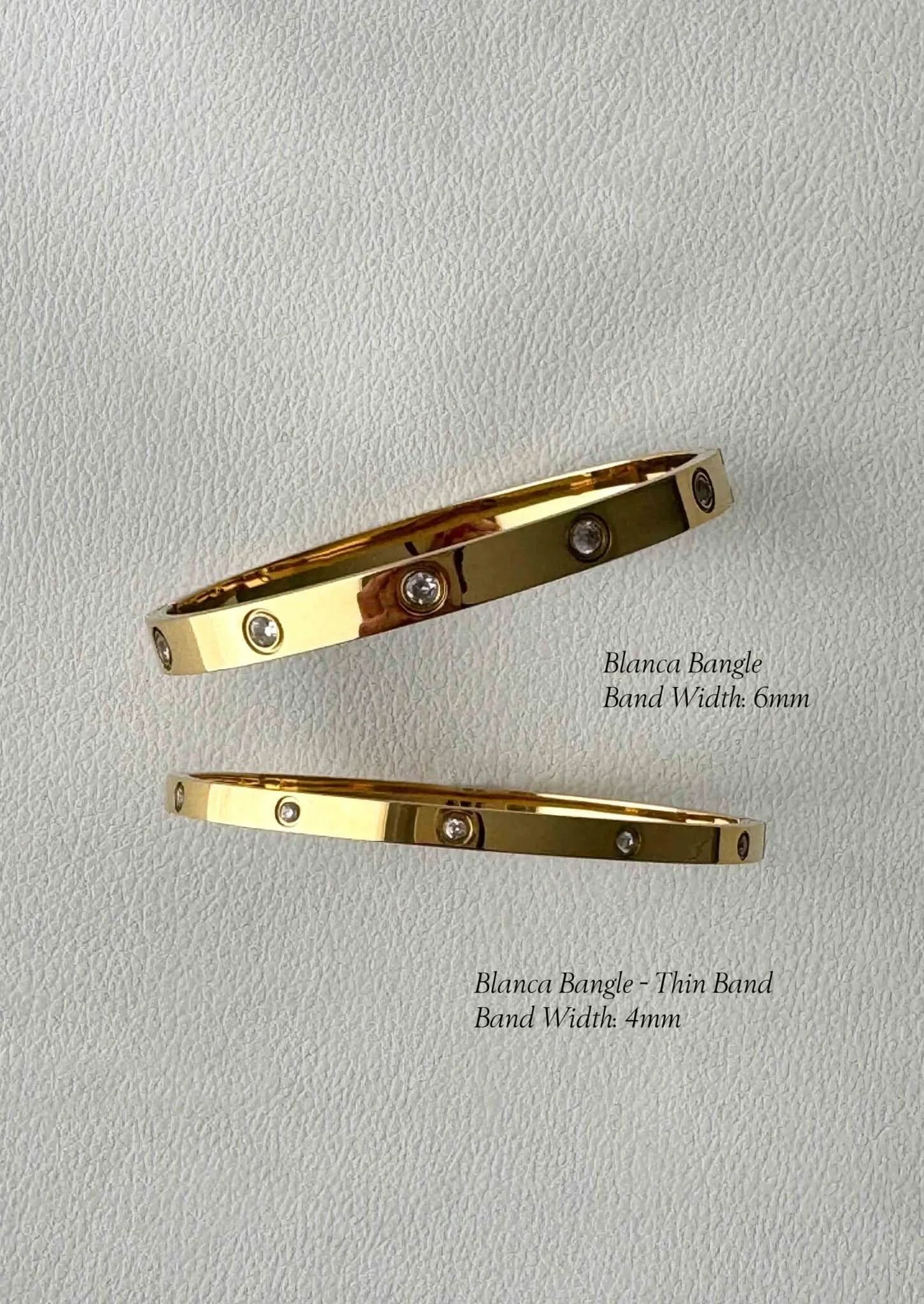 Blanca Bangle Thin Band - Gold - AYUNA