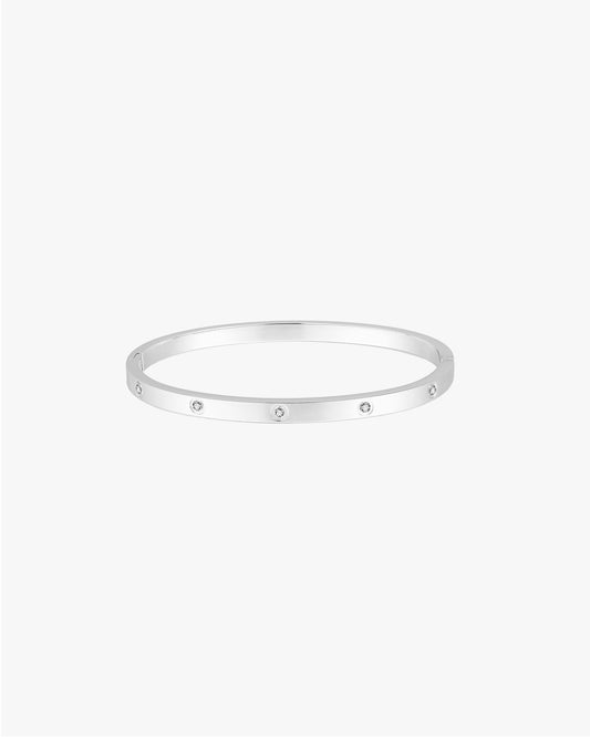 Blanca Bangle Thin Band - Silver - AYUNA