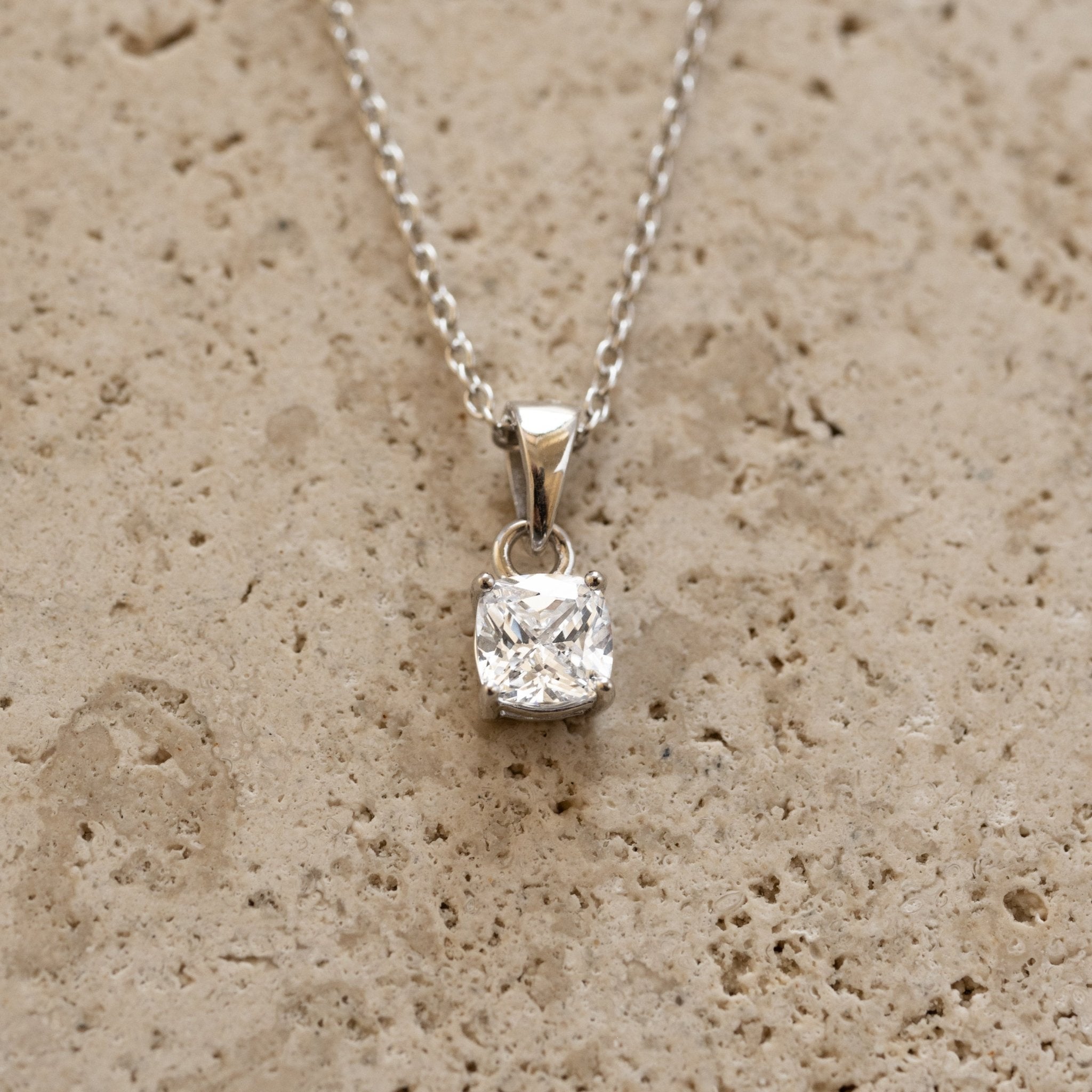 Cushion Diamond Necklace - AYUNA