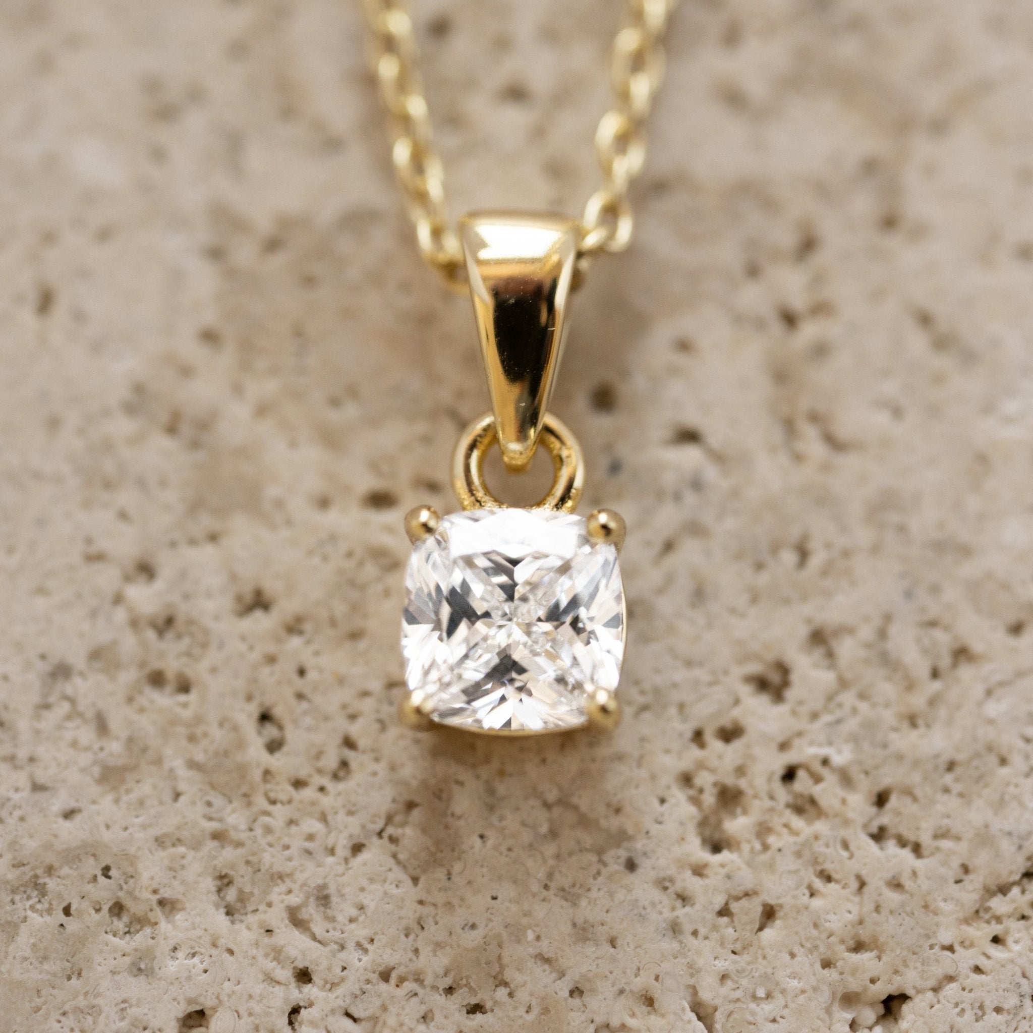 Cushion Diamond Necklace - AYUNA