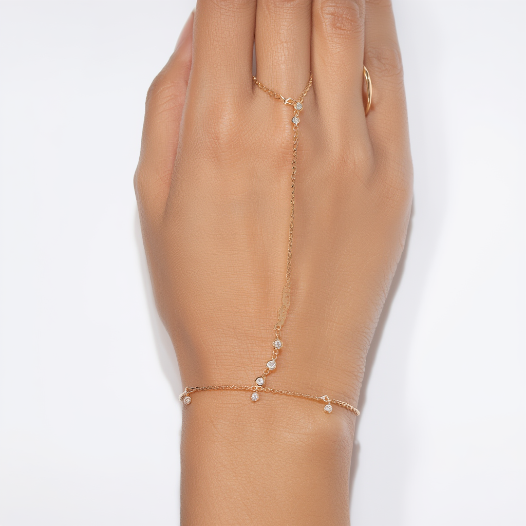 Delicate Crystal Hand Chain