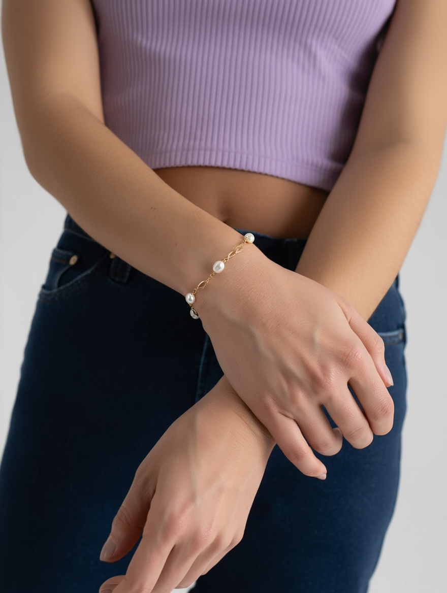 Pulsera de perlas naturales